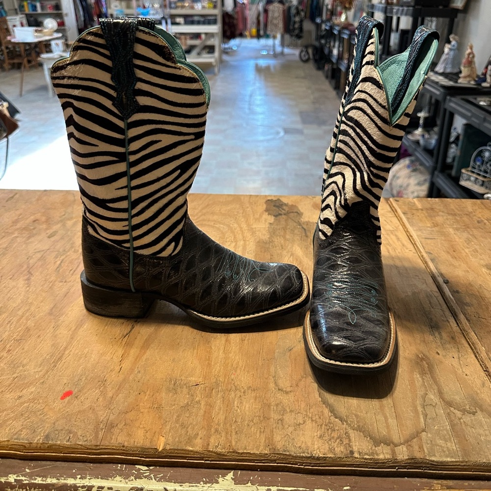 Ariat Black and White Zebra Print Women's Boots
